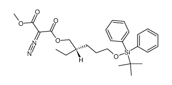 (2S)-[5-(tert-butyldiphenylsilyloxy)-2-ethylpentyl]-α-diazo-α-(methoxycarbonyl)acetate结构式