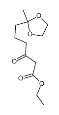 3-oxo-7,7-(ethylenedioxy)-octanoic acid ethyl ester结构式