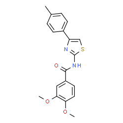 3,4-dimethoxy-N-(4-(p-tolyl)thiazol-2-yl)benzamide结构式