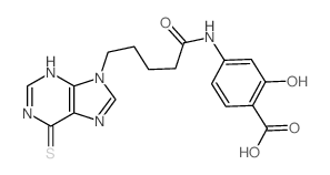 2-hydroxy-4-[5-(6-sulfanylidene-3H-purin-9-yl)pentanoylamino]benzoic acid picture