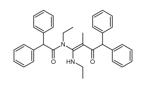 N-Ethyl-N-(1-ethylamino-2-methyl-3-oxo-4,4-diphenylbut-1-en-1-yl)-diphenylacetamid Structure