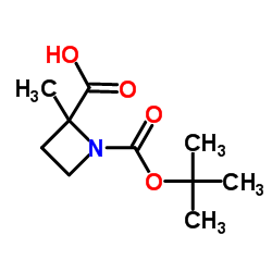 1-(叔丁氧羰基)-2-甲基氮杂环丁烷-2-羧酸结构式