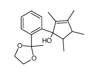 1-(2-methyl-1,3-dioxolan-2-yl)-2-(1-hydroxy-2,3,4,5-tetramethyl-2-cyclopentenyl)benzene Structure