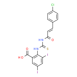 2-[[[[3-(4-CHLOROPHENYL)-1-OXO-2-PROPENYL]AMINO]THIOXOMETHYL]AMINO]-3,5-DIIODO-BENZOIC ACID Structure