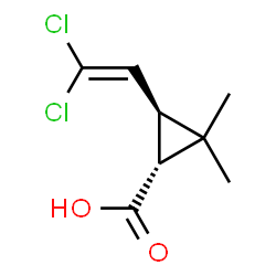 (1R,3S)-3-(2,2-dichloroethenyl)-2,2-dimethyl-cyclopropane-1-carboxylic acid structure