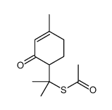 S-[1-methyl-1-(4-methyl-2-oxo-3-cyclohexen-1-yl)ethyl] ethanethioate结构式