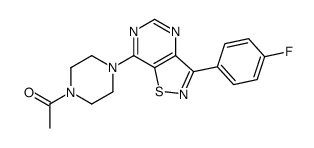 Piperazine, 1-acetyl-4-[3-(4-fluorophenyl)isothiazolo[4,5-d]pyrimidin-7-yl]- (9CI)结构式