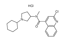 N-methyl-N-(1-cyclohexyl-3-pyrrolidinyl)-2-chloro-4-quinolinecarboxamide hydrochloride结构式