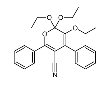 5,6,6-triethoxy-2,4-diphenylpyran-3-carbonitrile结构式