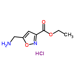 Ethyl 5-(aminomethyl)-1,2-oxazole-3-carboxylate hydrochloride (1:1) Structure