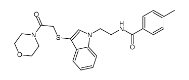 4-methyl-N-[2-[3-(2-morpholin-4-yl-2-oxoethyl)sulfanylindol-1-yl]ethyl]benzamide Structure