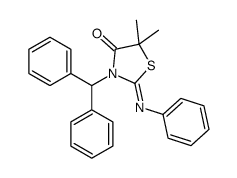 3-benzhydryl-5,5-dimethyl-2-phenylimino-1,3-thiazolidin-4-one结构式
