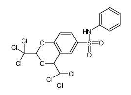 N-phenyl-2,4-bis(trichloromethyl)-4H-1,3-benzodioxine-6-sulfonamide结构式