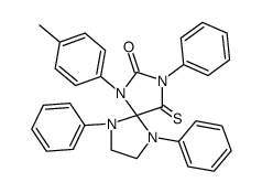 3,6,9-triphenyl-4-thioxo-1-p-tolyl-1,3,6,9-tetraaza-spiro[4.4]nonan-2-one Structure