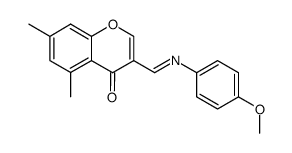 3-[(4-methoxy-phenylimino)-methyl]-5,7-dimethyl-chromen-4-one Structure