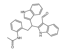 3-formyl-2,3'-(o-acetamidophenethylidene)di-indole Structure