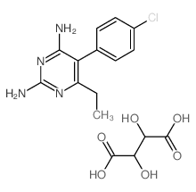 5-(4-chlorophenyl)-6-ethyl-pyrimidine-2,4-diamine; 2,3-dihydroxybutanedioic acid结构式
