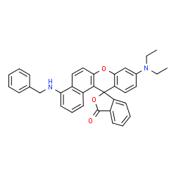 4-[(benzyl)amino]-9-(diethylamino)spiro[12H-benzo[a]xanthene-12,1'(3'H)-isobenzofuran]-3'-one Structure