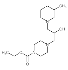 1-Piperazinecarboxylicacid, 4-[2-hydroxy-3-(3-methyl-1-piperidinyl)propyl]-, ethyl ester Structure