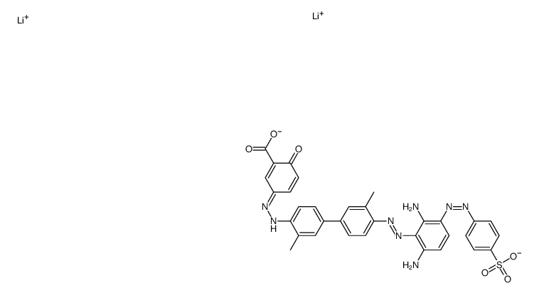 dilithium 5-[[4'-[[2,6-diamino-3-[(4-sulphonatophenyl)azo]phenyl]azo]-3,3'-dimethyl[1,1'-biphenyl]-4-yl]azo]salicylate structure