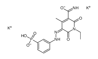 dipotassium 3-[3-carbamoyl-1-ethyl-1,2-dihydro-6-hydroxy-4-methyl-2-oxo-5-pyridylazo]phenylphosphonate结构式