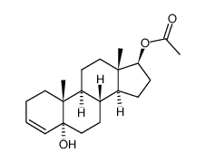 17β-acetoxy-5α-hydroxyandrostan-3-ene Structure