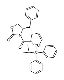 (R)-4-benzyl-3-((S,Z)-2-((tert-butyldiphenylsilyl)oxy)-5-chloropent-4-enoyl)oxazolidin-2-one Structure