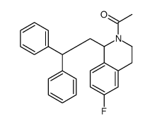 1-[1-(2,2-diphenylethyl)-6-fluoro-3,4-dihydro-1H-isoquinolin-2-yl]ethanone结构式