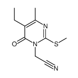 1(6H)-Pyrimidineacetonitrile,5-ethyl-4-methyl-2-(methylthio)-6-oxo-(9CI)结构式