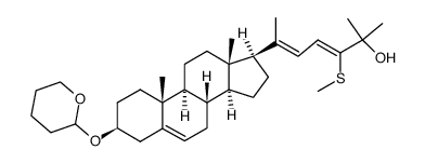 (3β,20(22)E,23Z)-24-(methylthio)-3-[(tetrahydro-2H-pyran-2-yl)oxy]cholesta-5,20(22),23-trien-25-ol Structure