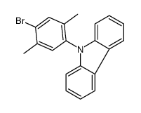 9-(4-bromo-2,5-dimethylphenyl)carbazole结构式