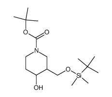 tert-butyl 3-[[tert-butyl(dimethyl)silyl]oxymethyl]-4-hydroxy-piperidine-1-carboxylate结构式