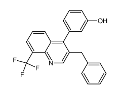 3-[3-benzyl-8-(trifluoro-methyl)quinolin-4-yl]phenol Structure