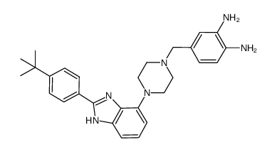 4-((4-(2-(4-tert-butylphenyl)-1H-benzo[d]imidazol-4-yl)piperazin-1-yl)methyl)benzene-1,2-diamine Structure