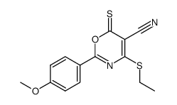 2-(p-anisyl)-5-cyano-4-(ethylthio)-1,3-oxazine-6-thione结构式