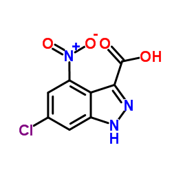 6-Chloro-4-nitro-1H-indazole-3-carboxylic acid结构式