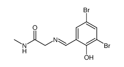 2-{[1-(3,5-Dibromo-2-hydroxy-phenyl)-meth-(E)-ylidene]-amino}-N-methyl-acetamide结构式