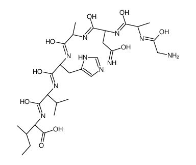 (2S,3S)-2-[[(2S)-2-[[(2S)-2-[[(2S)-2-[[(2S)-4-amino-2-[[(2S)-2-[(2-aminoacetyl)amino]propanoyl]amino]-4-oxobutanoyl]amino]propanoyl]amino]-3-(1H-imidazol-5-yl)propanoyl]amino]-3-methylbutanoyl]amino]-3-methylpentanoic acid Structure