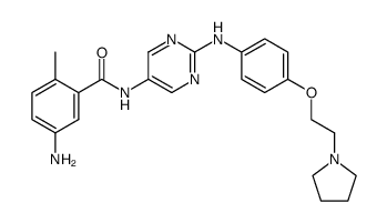 N-(2-(4-(2-(pyrrolidin-1-yl)ethoxy)phenylamino)pyrimidin-5-yl)-5-amino-2-methylbenzamide Structure