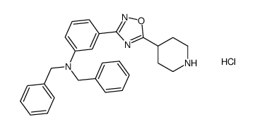 Dibenzyl[3-(5-piperid-4-yl[1,2,4]oxadiazol-3-yl)phenyl]amine hydrochloride结构式