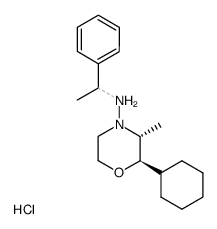 ((2R,3R)-2-Cyclohexyl-3-methyl-morpholin-4-yl)-(1-phenyl-ethyl)-amine; hydrochloride Structure