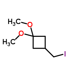 3-(Iodomethyl)-1,1-dimethoxycyclobutane structure