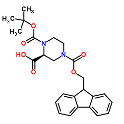 (2S)-1,2,4-哌嗪三甲酸 1-叔丁酯 4-(9H-芴-9-基甲基)酯图片