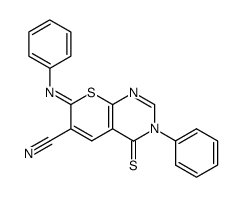 3-phenyl-4-thiono-6-cyano-7-phenyliminothiopyrano<2,3-d>pyrimidine结构式