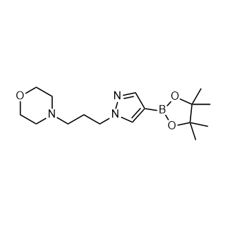 4-(3-(4-(4,4,5,5-四甲基-1,3,2-二氧杂硼环戊烷-2-基)-1H-吡唑-1-基)丙基)吗啉结构式