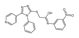 N-(3-nitrophenyl)-2-[(4-phenyl-5-pyridin-4-yl-1,2,4-triazol-3-yl)sulfanyl]acetamide Structure