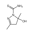 1-thiocarbamoyl-5-hydroxy-3,5-dimethyl-2-pyrazoline结构式