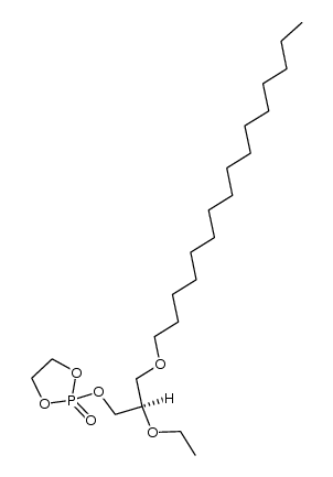 2-(1-hexadecyl-2-ethyl-sn-glycerol)-2-oxo-1,3,2-dioxaphospholane结构式