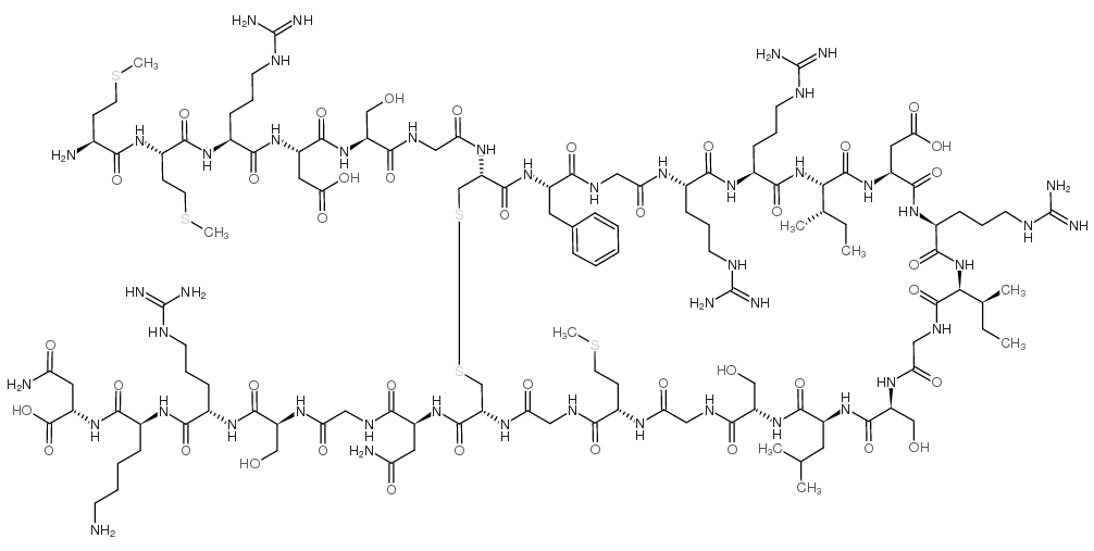 MET-MET-ARG-ASP-SER-GLY-CYS-PHE-GLY-ARG-ARG-ILE-ASP-ARG-ILE-GLY-SER-LEU-SER-GLY-MET-GLY-CYS-ASN-GLY-SER-ARG-LYS-ASN (DISULFIDE BRIDGE CYS7-CYS23 )结构式