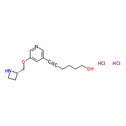 6-{5-[(2S)-2-Azetidinylmethoxy]-3-pyridinyl}-5-hexyn-1-ol dihydrochloride结构式